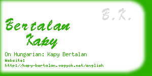 bertalan kapy business card